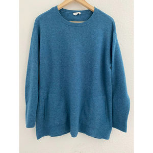 J Jill Wool Alpaca Blend Sweater Size M Pockets Pull Over